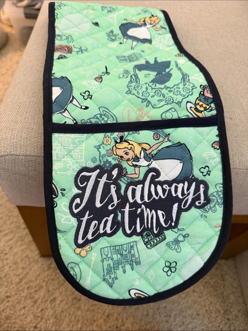 Disney Alice in Wonderland Mint Green Quilted Pot Holder